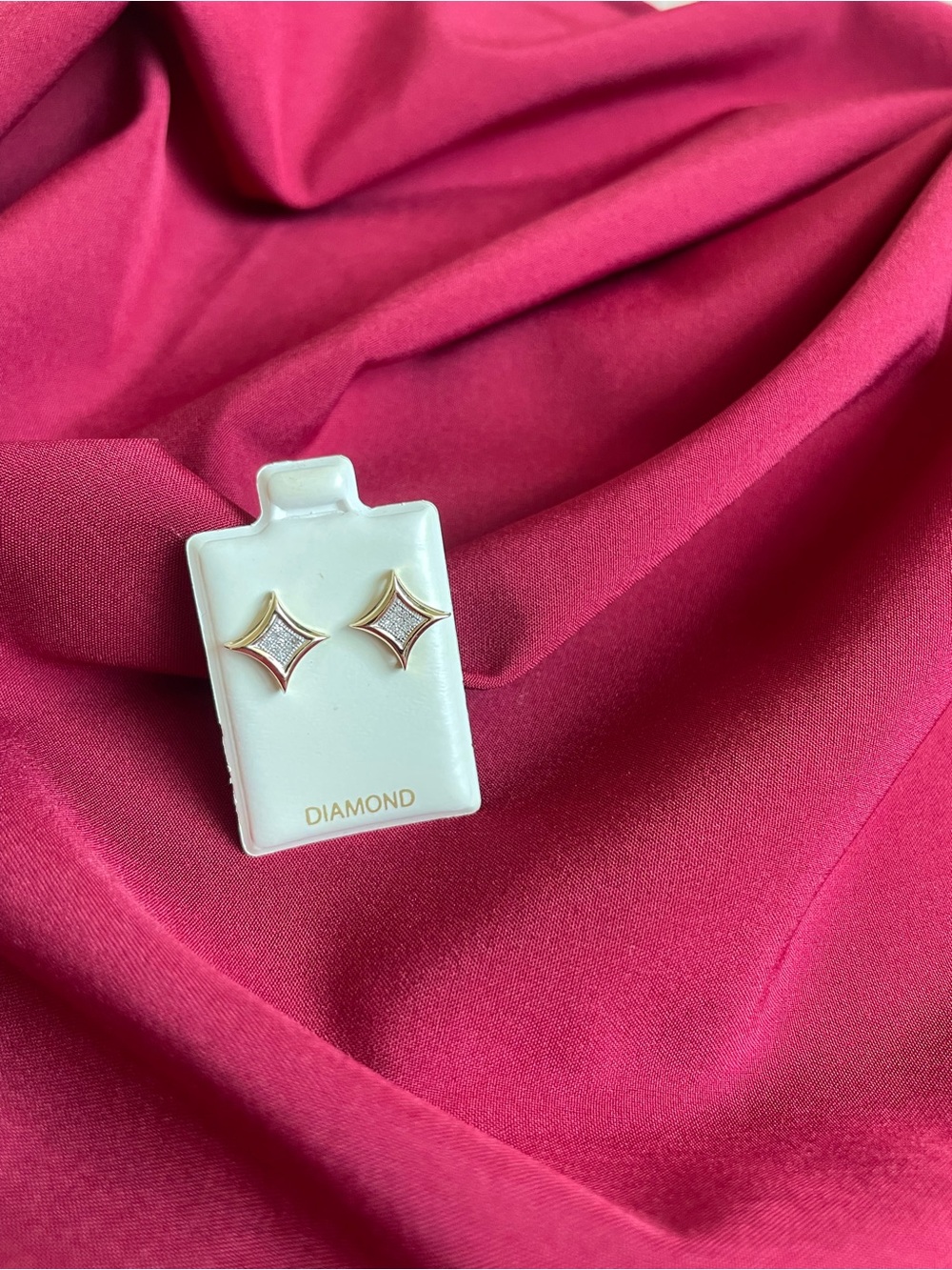 10k Gold Diamond Accent Starburst Earrings - Picture 5 of 7